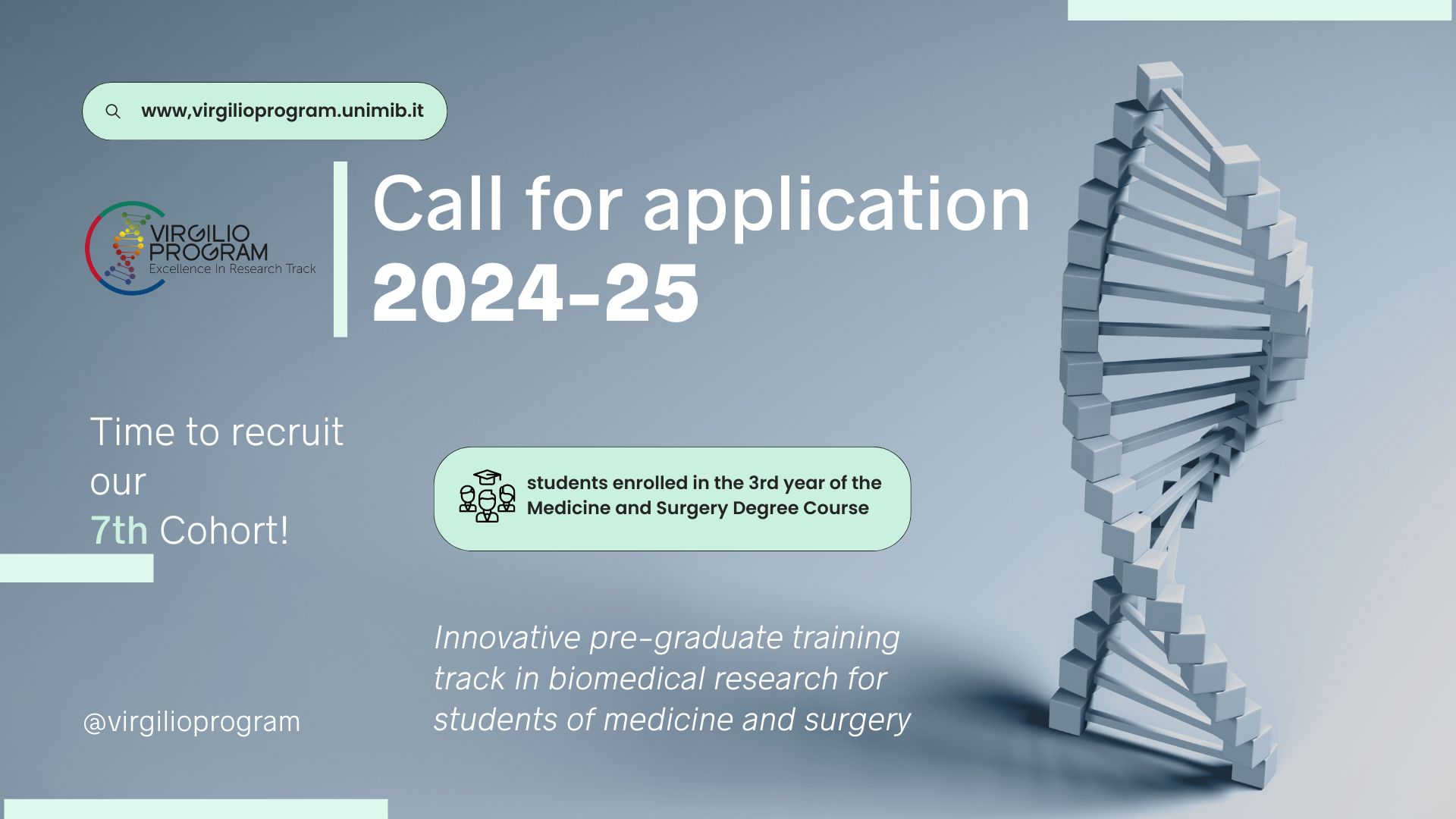 Virgilio program call for application 2024-25